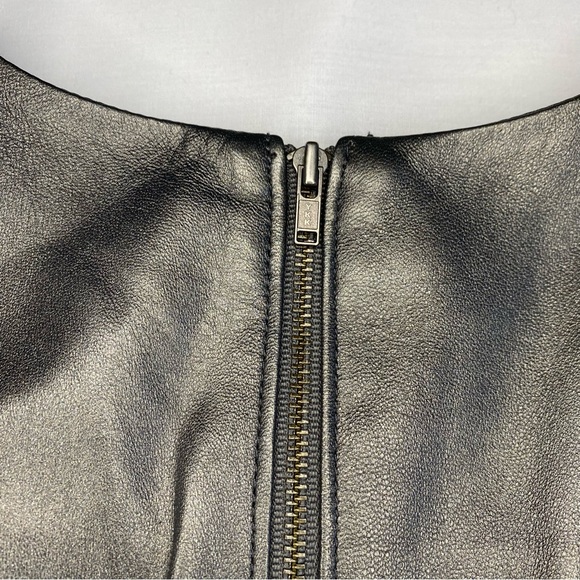 Catherine Deane Leather Sheath Dress Silver Gray/Black Women’s Size 10 or UK 14 - Picture 8 of 12